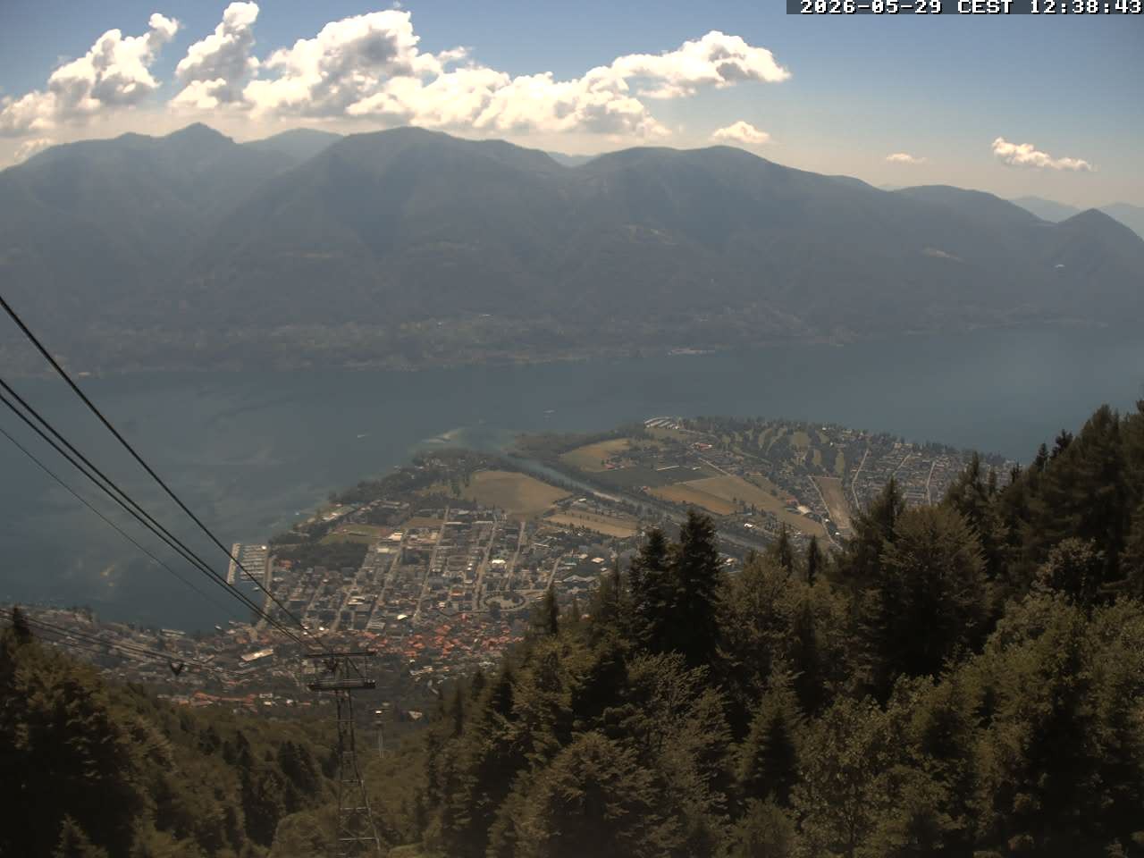 Archiv Foto Webcam Cardada: Blick Seilbahn