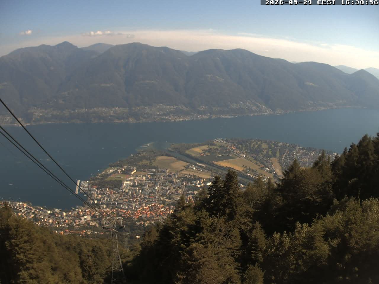 Archiv Foto Webcam Cardada: Blick Seilbahn