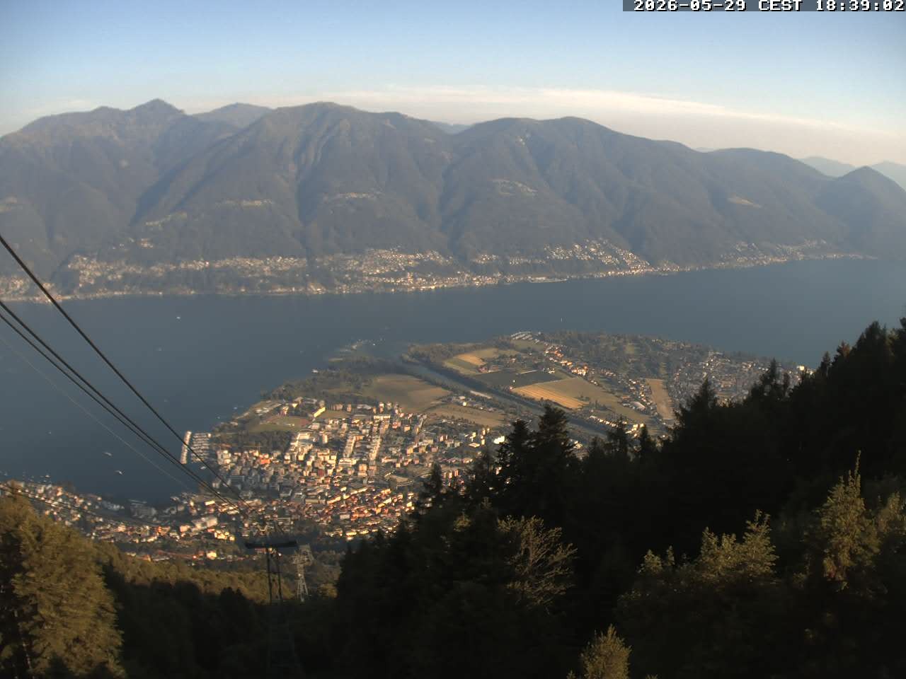 Archiv Foto Webcam Cardada: Blick Seilbahn