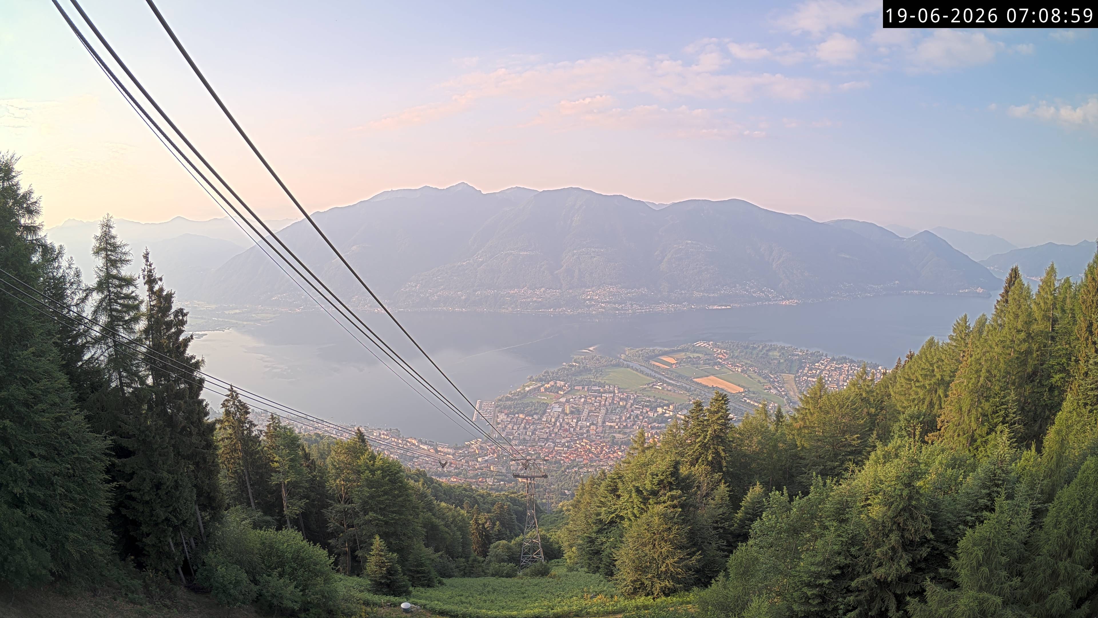 Archiv Foto Webcam Cardada: Blick Seilbahn