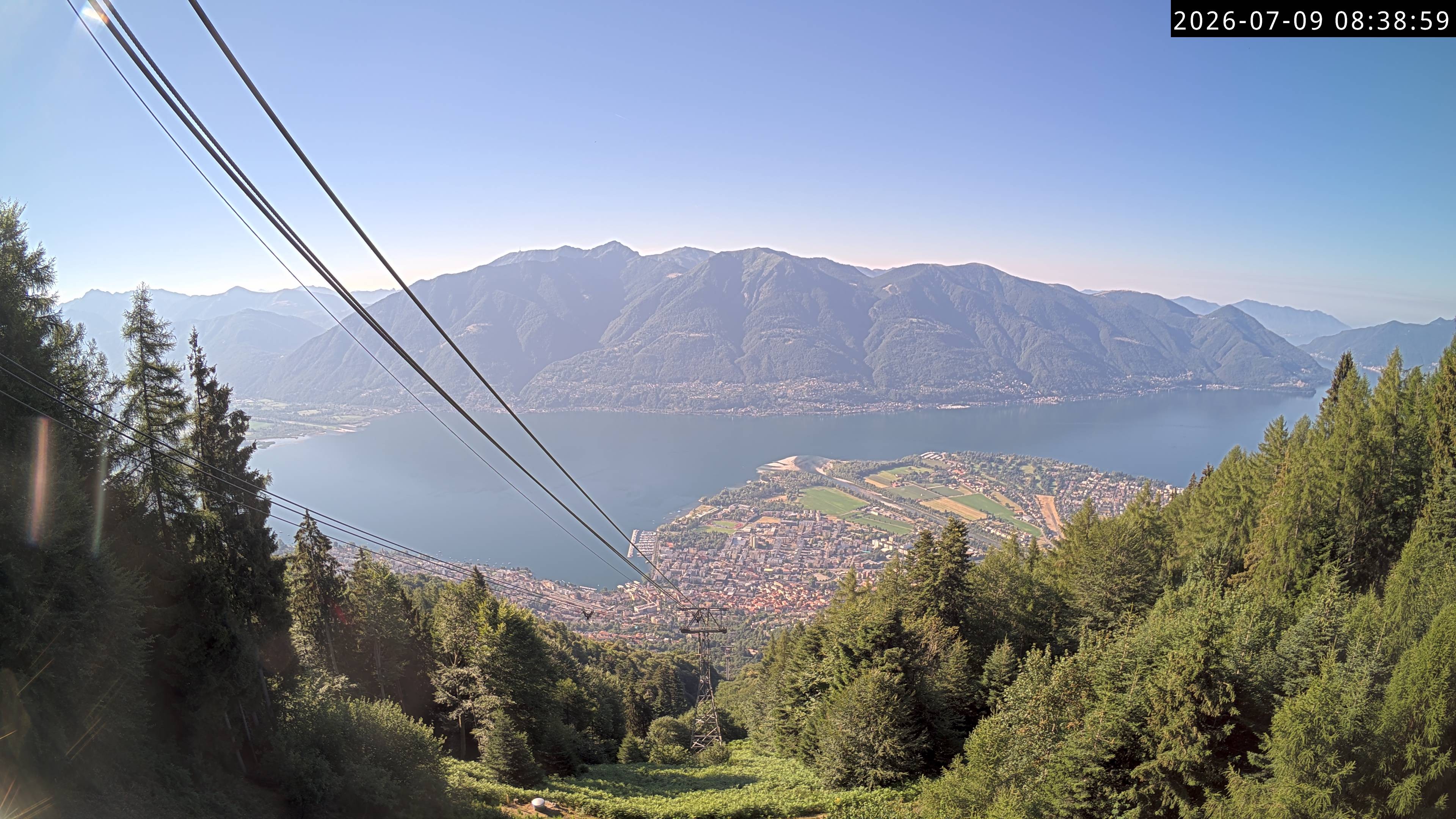 Archiv Foto Webcam Cardada: Blick Seilbahn