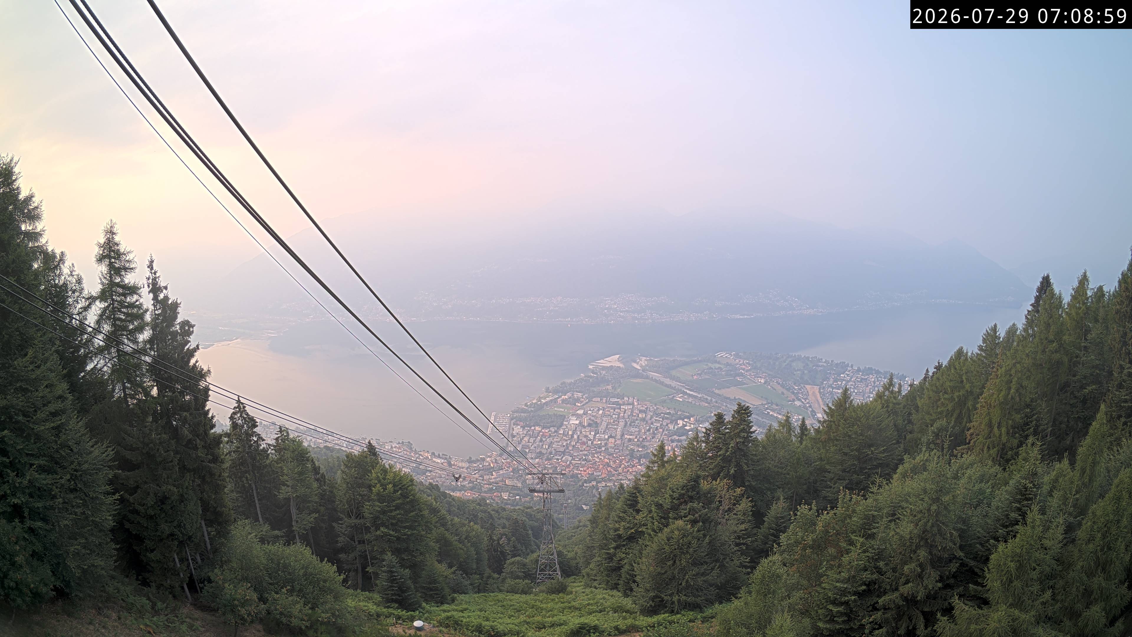 Archiv Foto Webcam Cardada: Blick Seilbahn