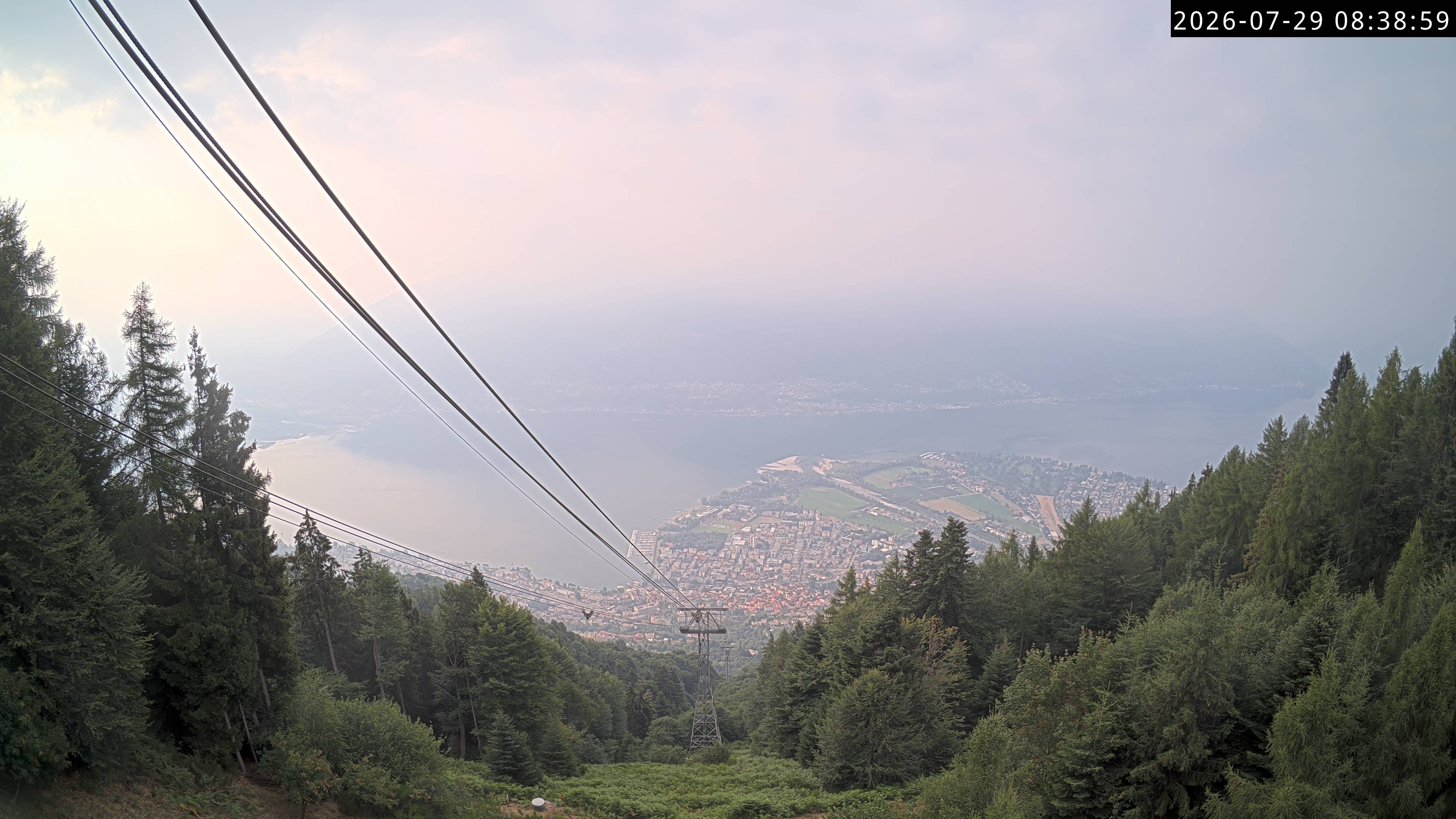 Archiv Foto Webcam Cardada: Blick Seilbahn
