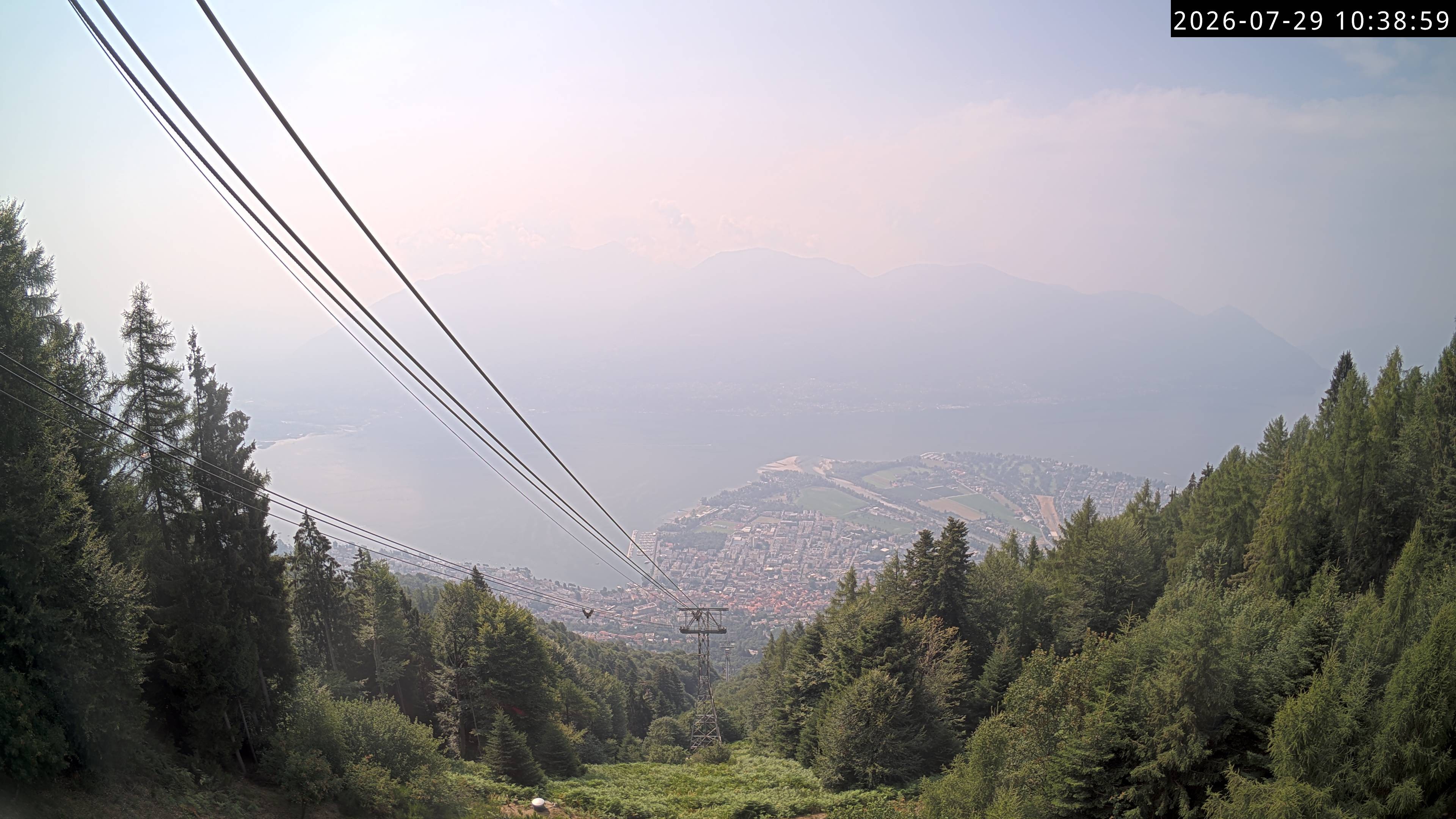 Archiv Foto Webcam Cardada: Blick Seilbahn