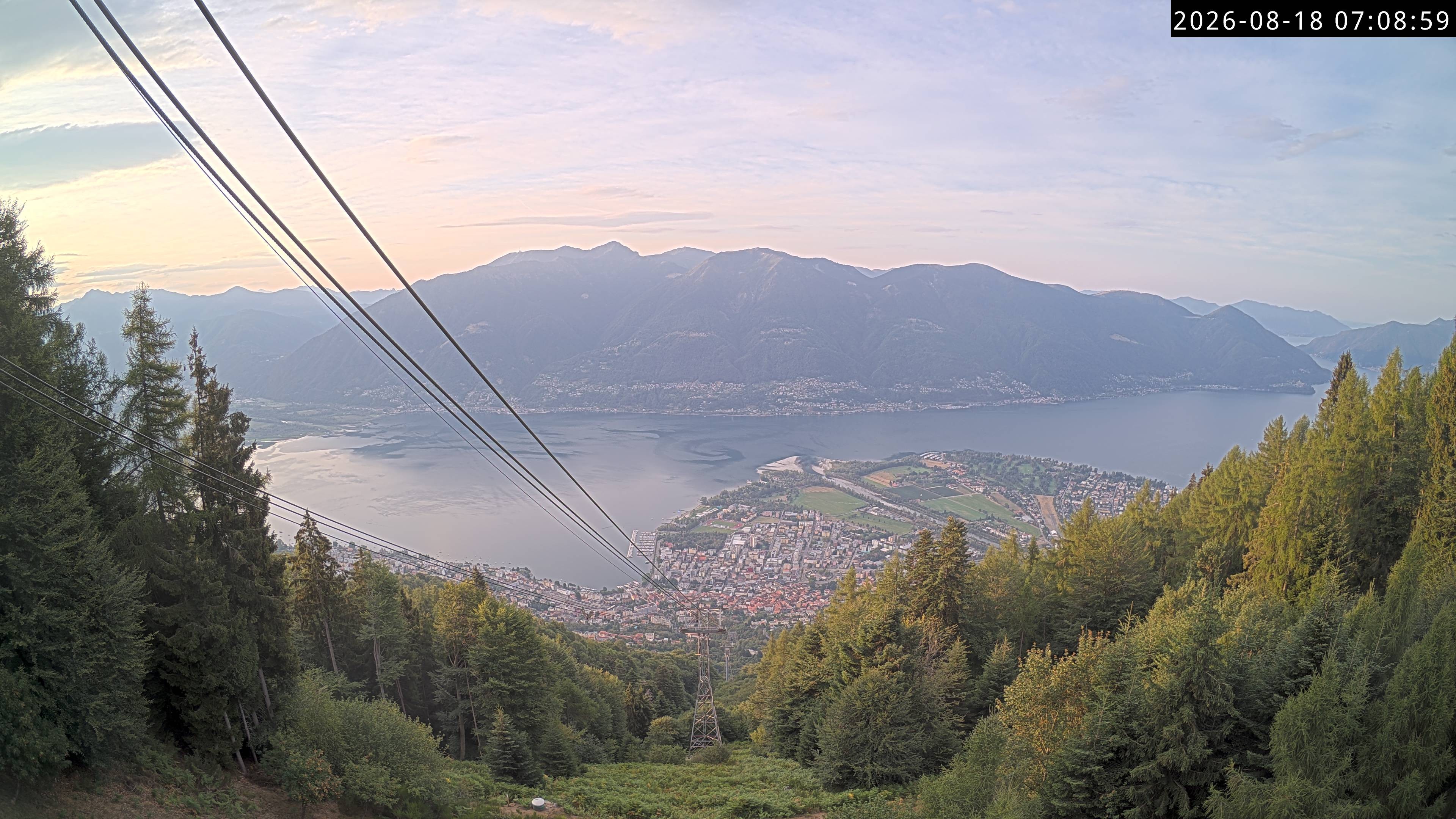 Archiv Foto Webcam Cardada: Blick Seilbahn