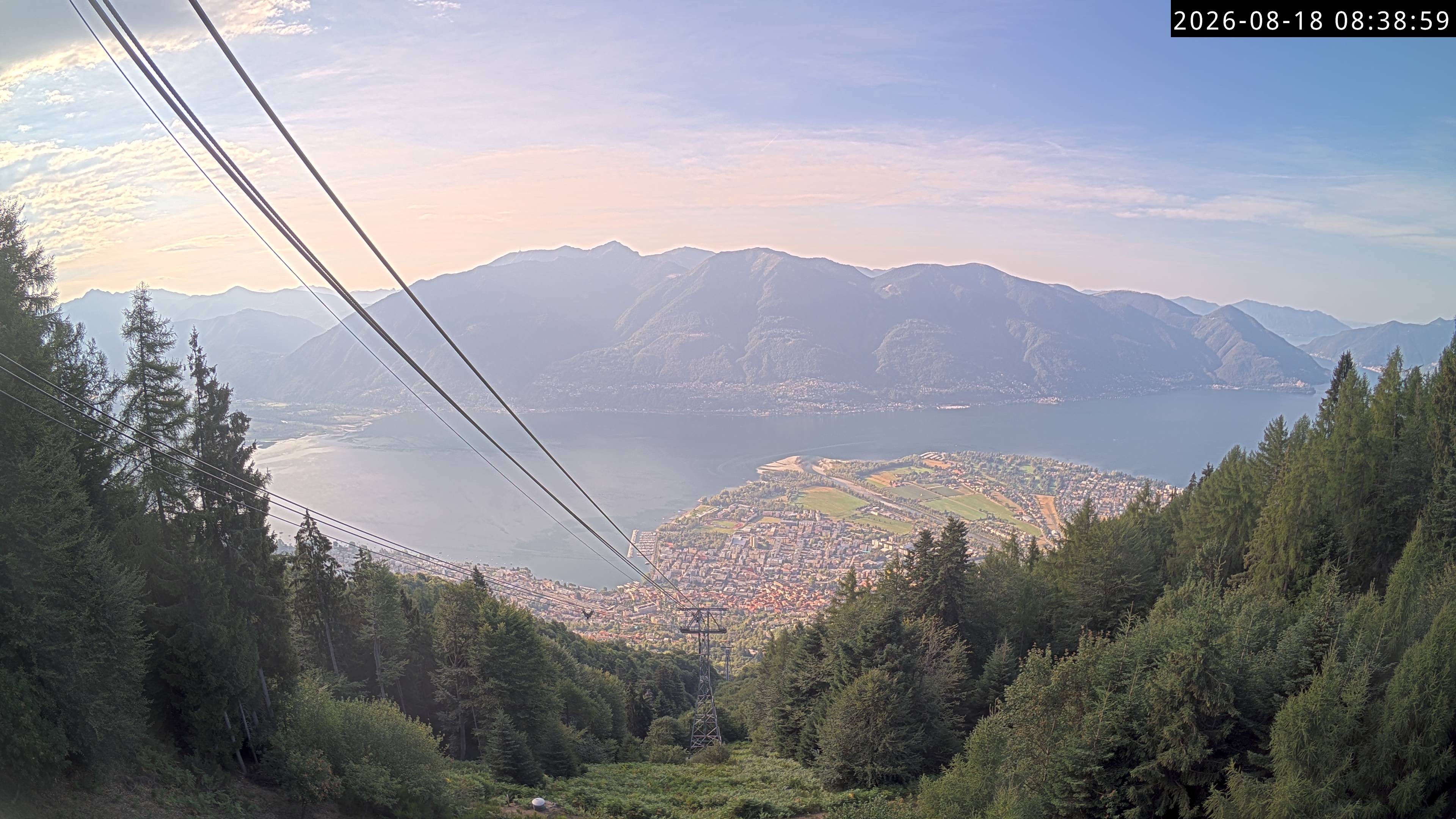 Archiv Foto Webcam Cardada: Blick Seilbahn