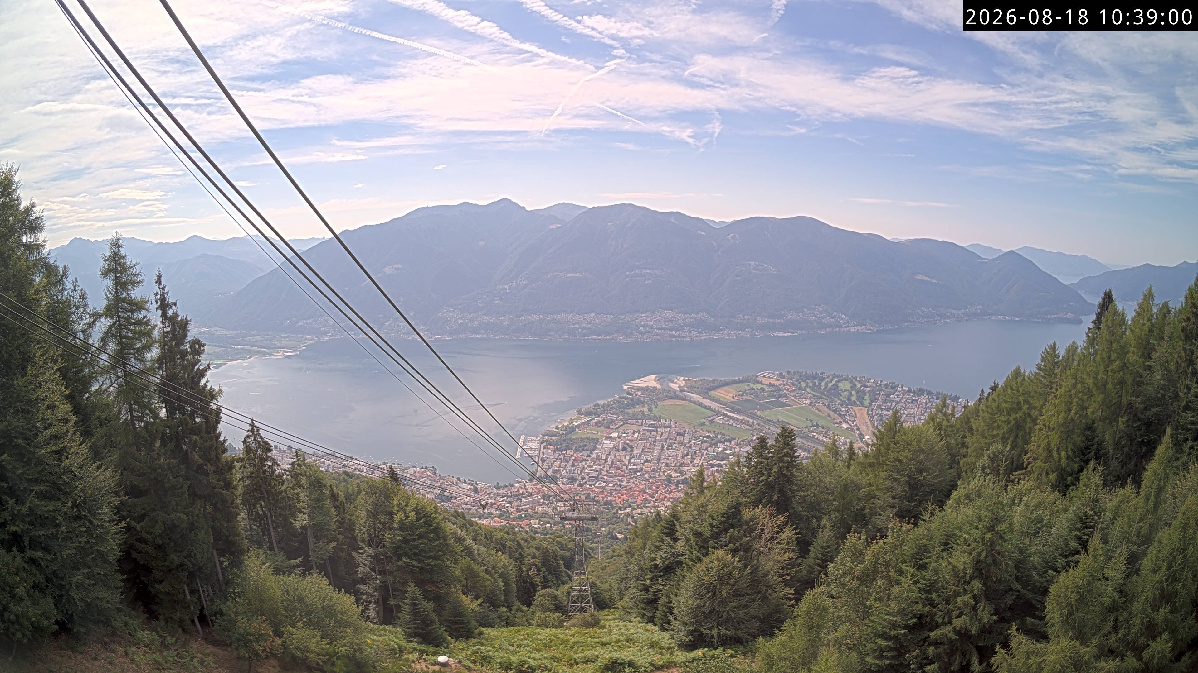 Archiv Foto Webcam Cardada: Blick Seilbahn