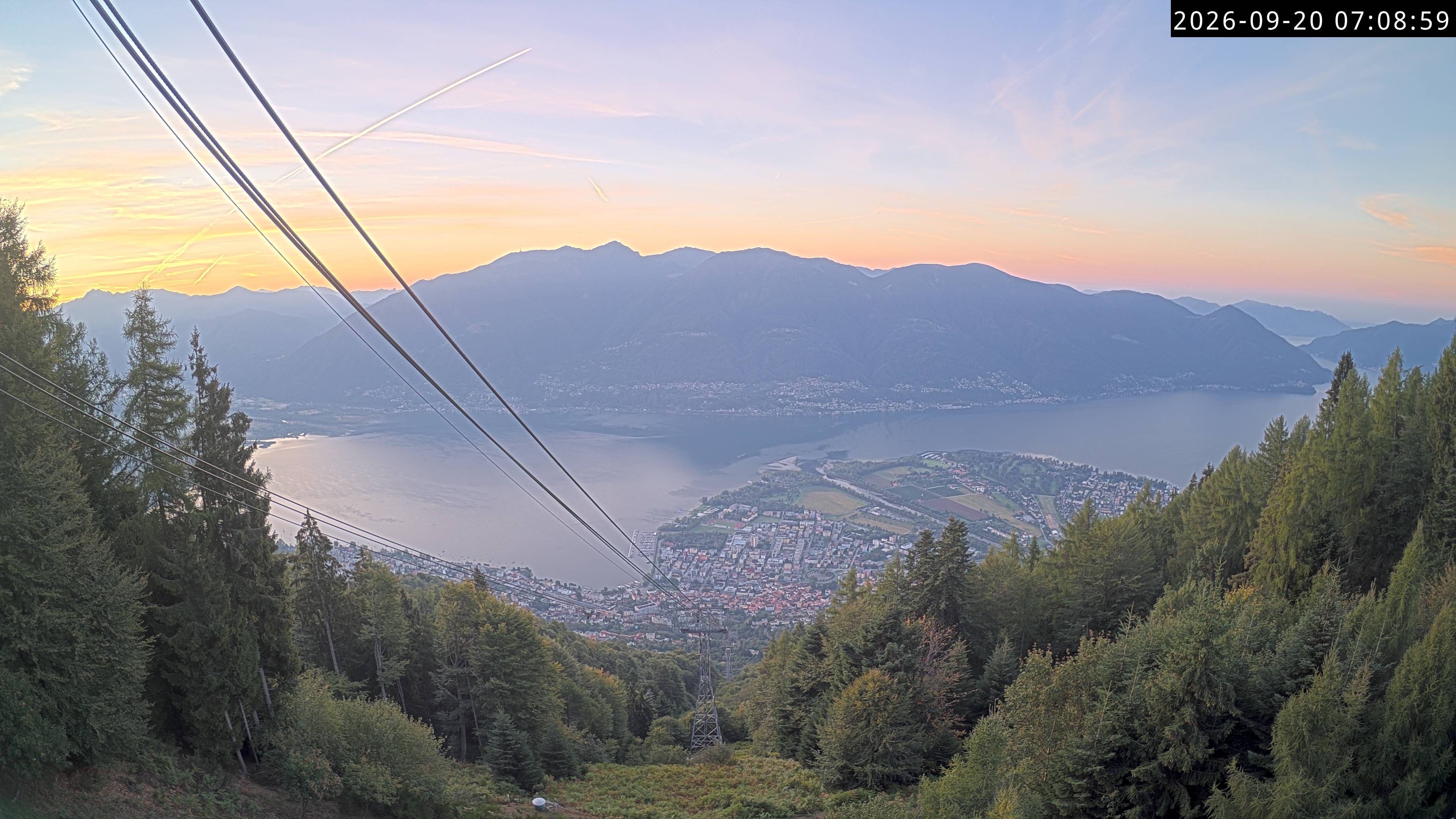 Archiv Foto Webcam Cardada: Blick Seilbahn