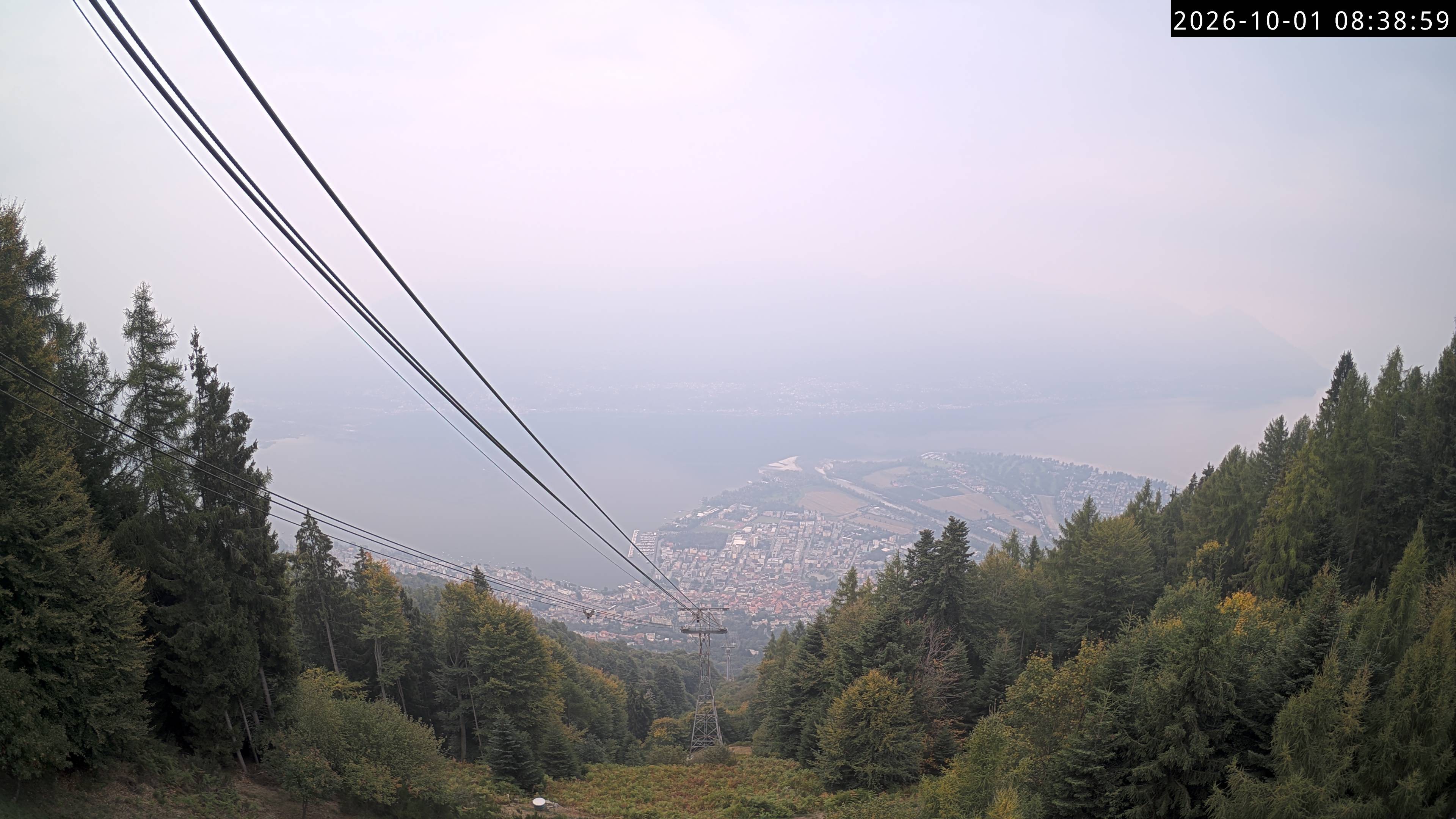 Archiv Foto Webcam Cardada: Blick Seilbahn