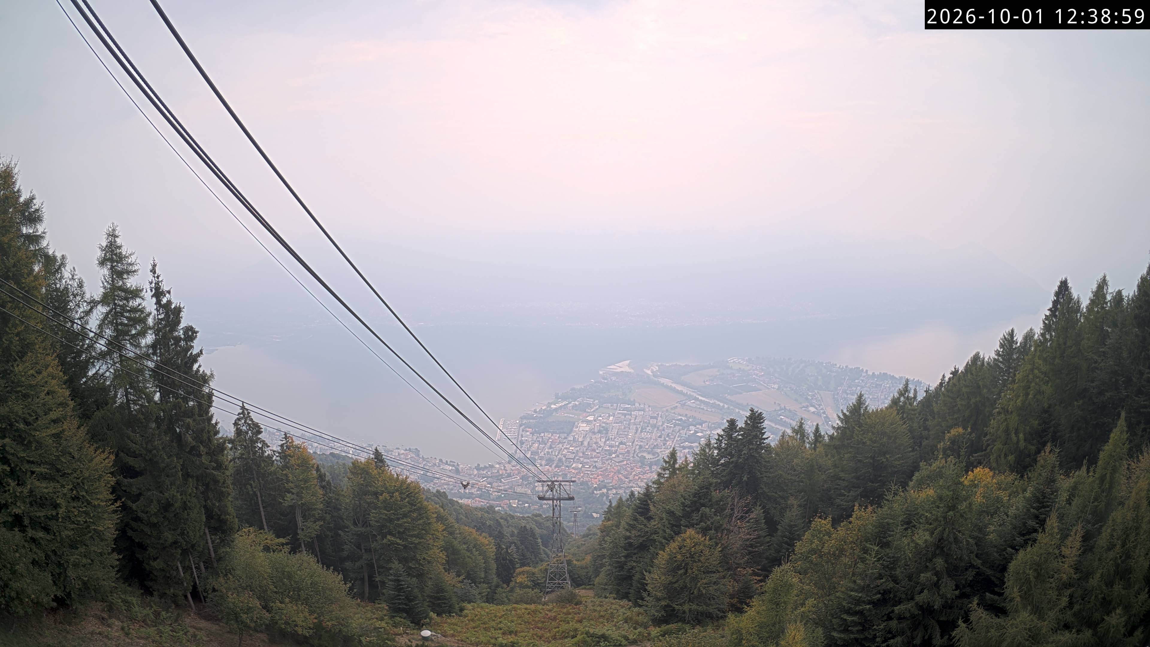 Archiv Foto Webcam Cardada: Blick Seilbahn