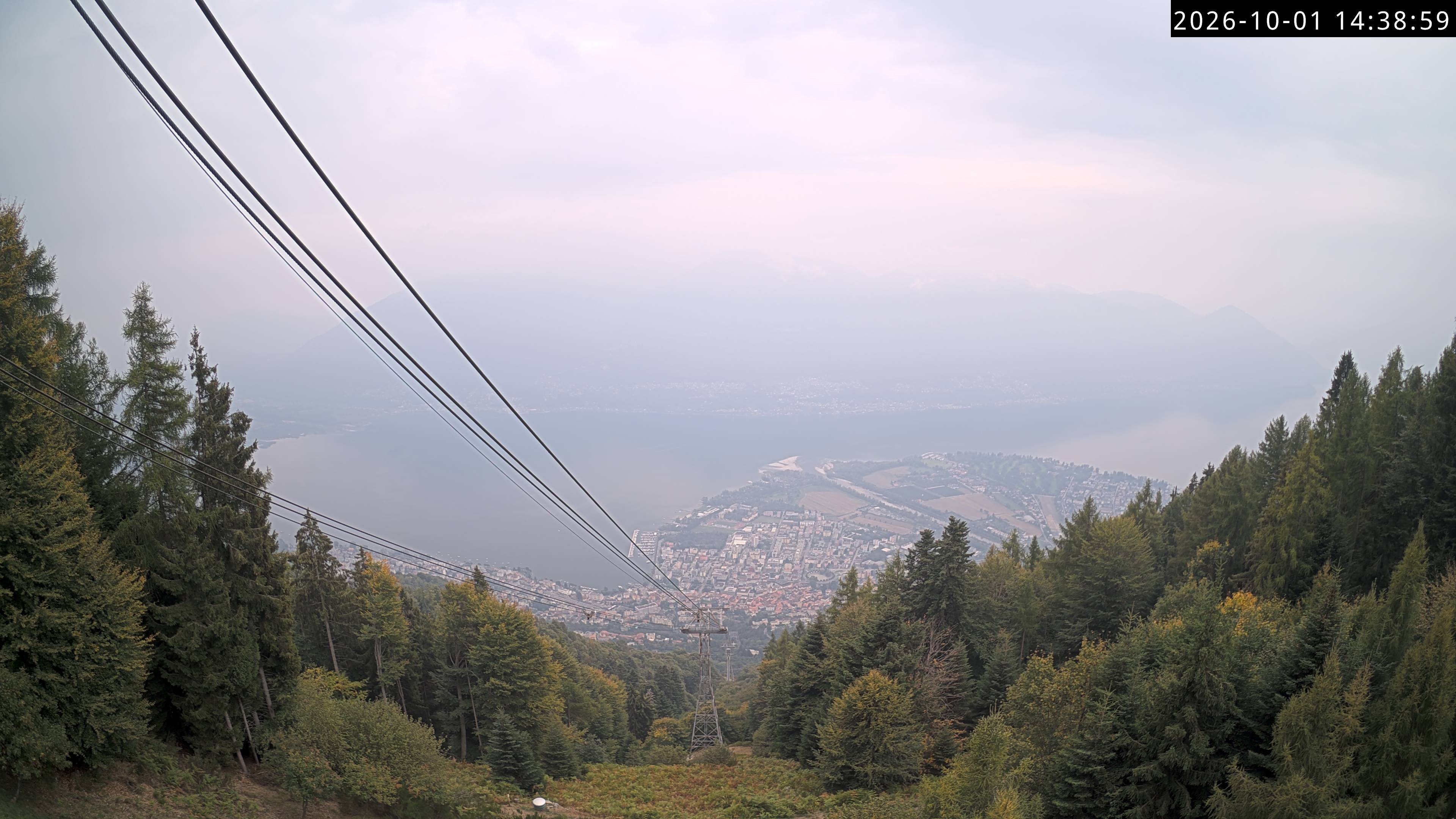 Archiv Foto Webcam Cardada: Blick Seilbahn
