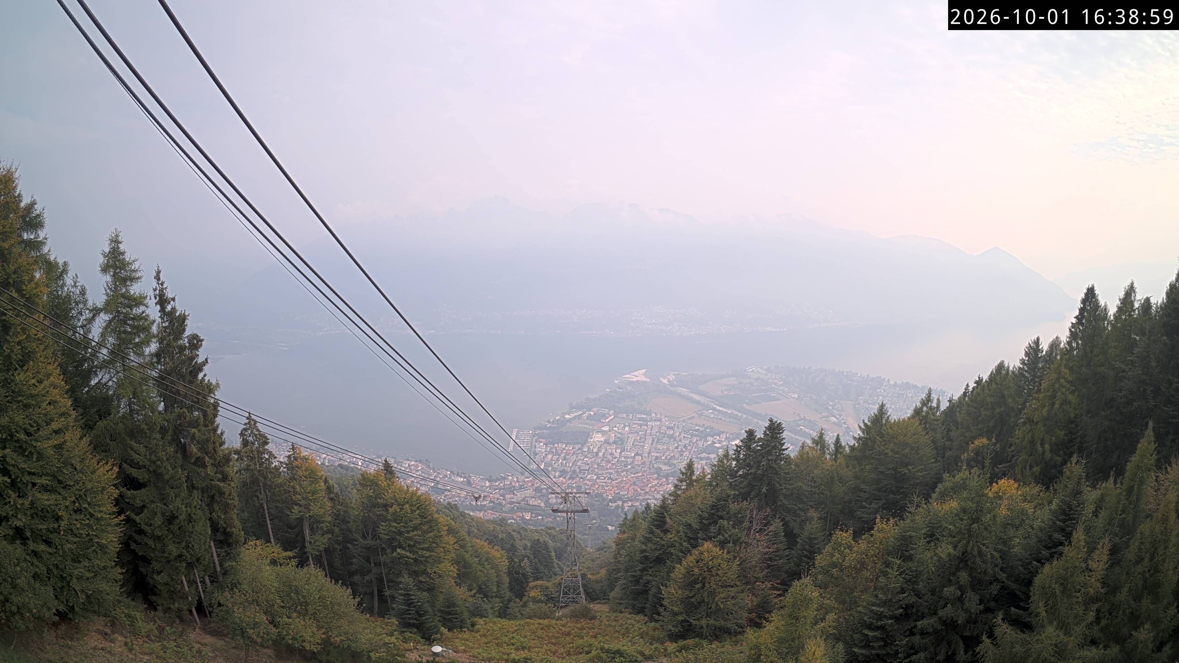 Archiv Foto Webcam Cardada: Blick Seilbahn