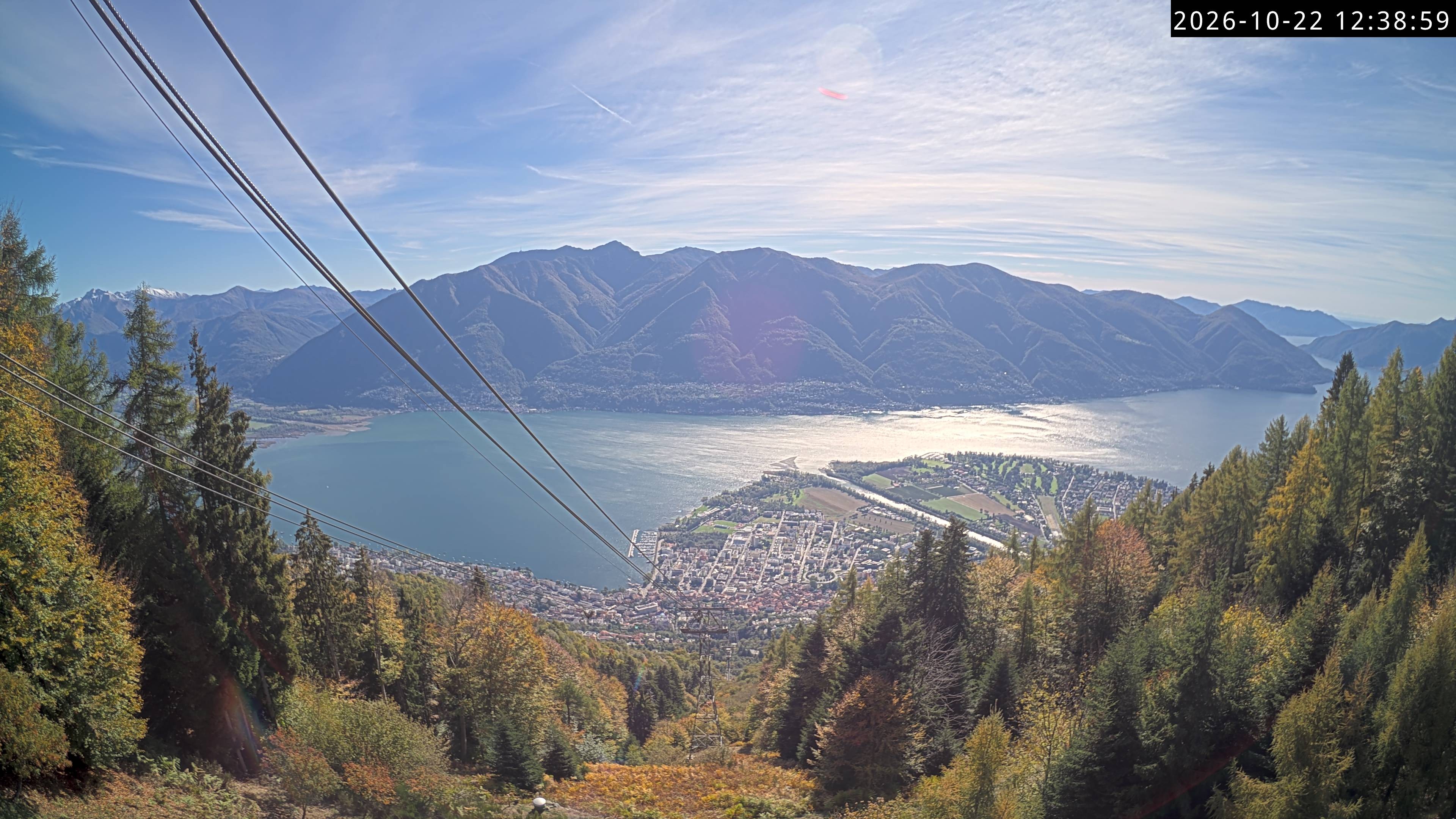 Archiv Foto Webcam Cardada: Blick Seilbahn