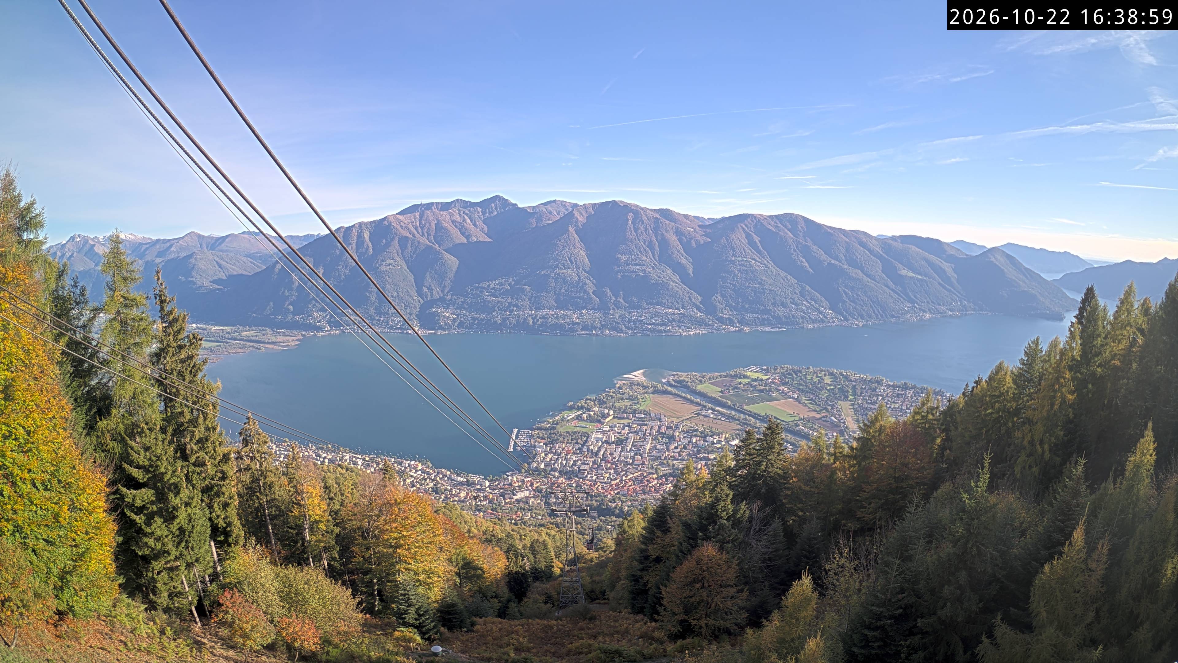 Archiv Foto Webcam Cardada: Blick Seilbahn