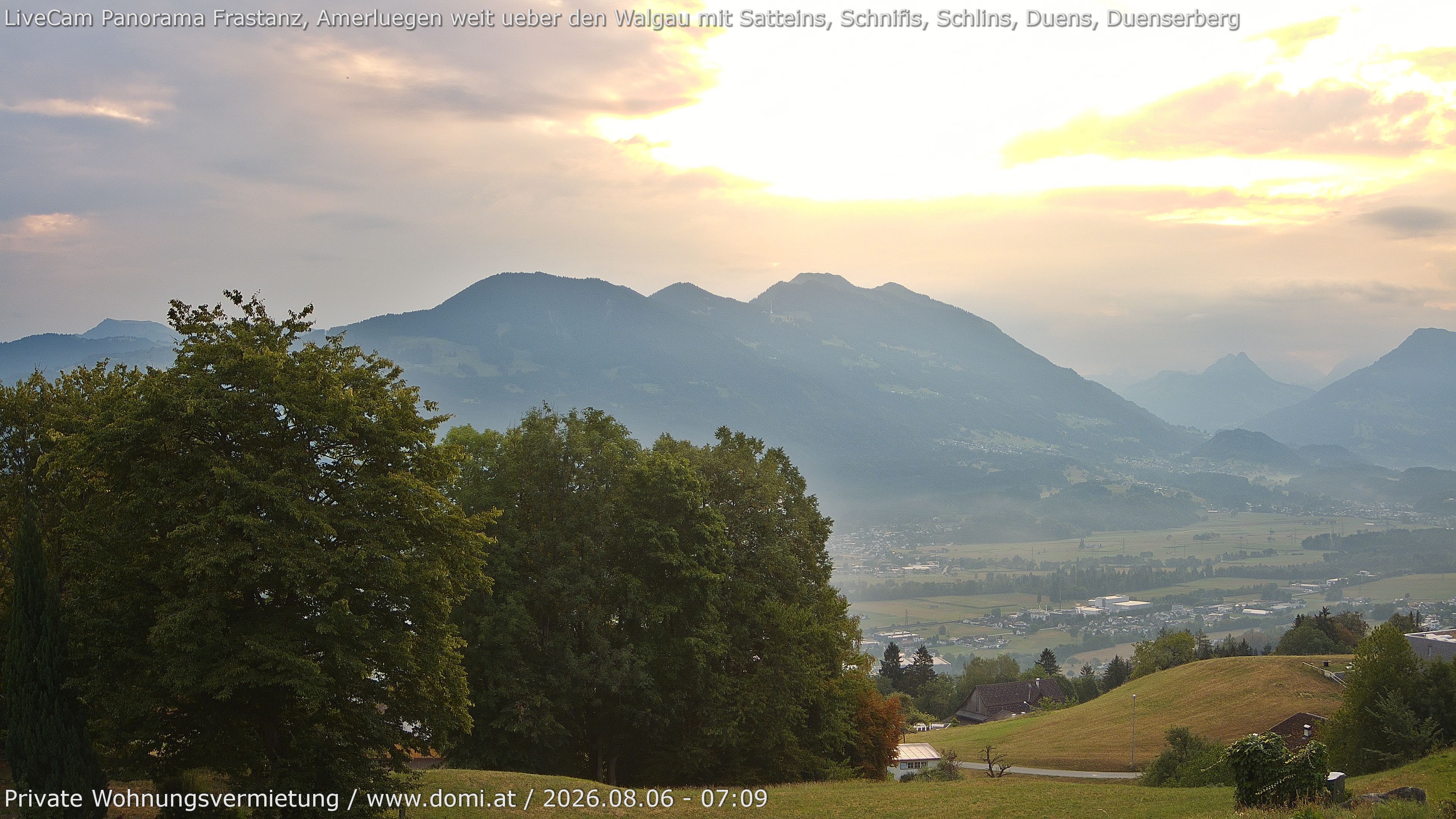 Archiv Foto Webcam Ausblick von Amerlügen bei Frastanz