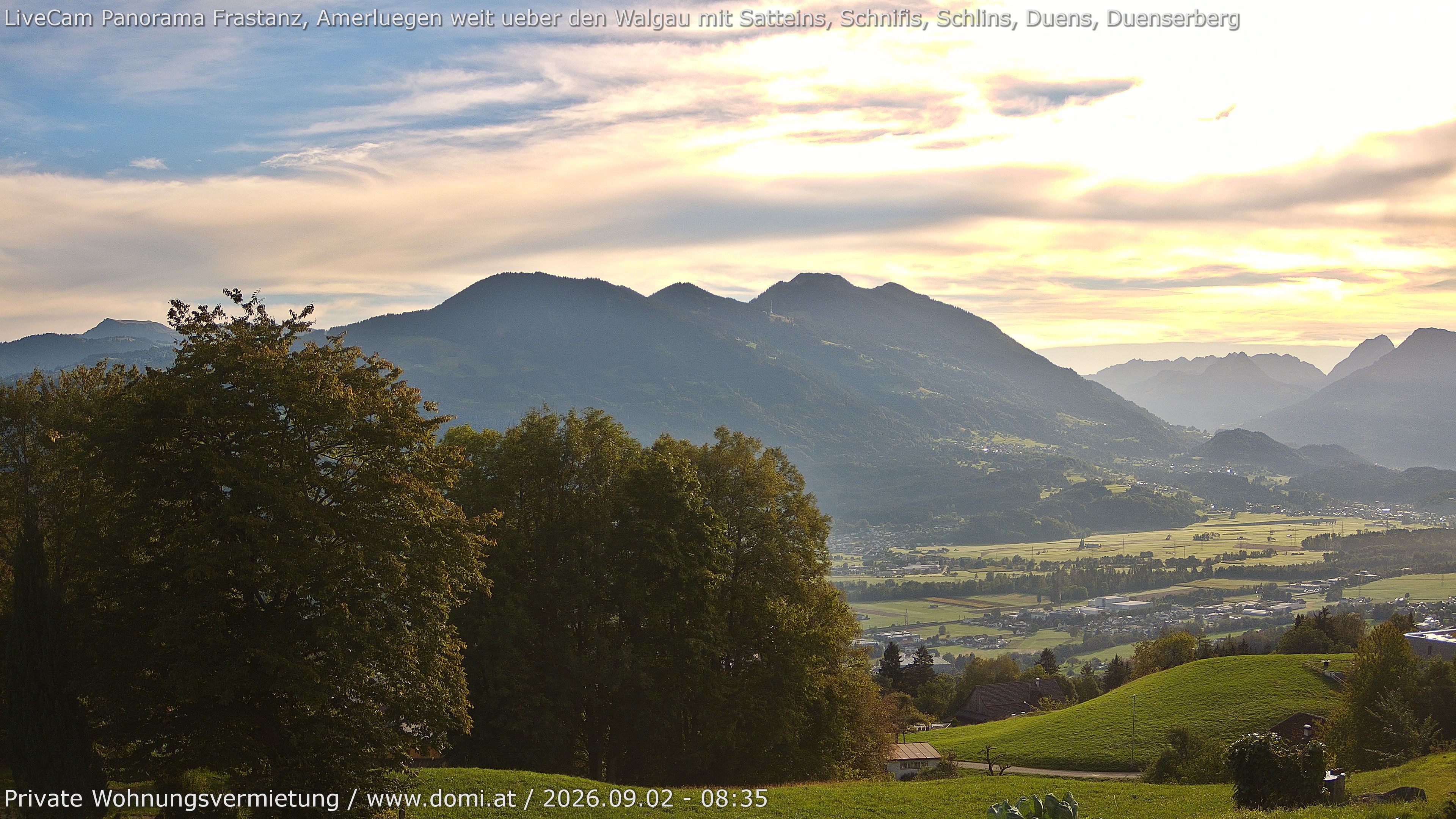 Archiv Foto Webcam Ausblick von Amerlügen bei Frastanz