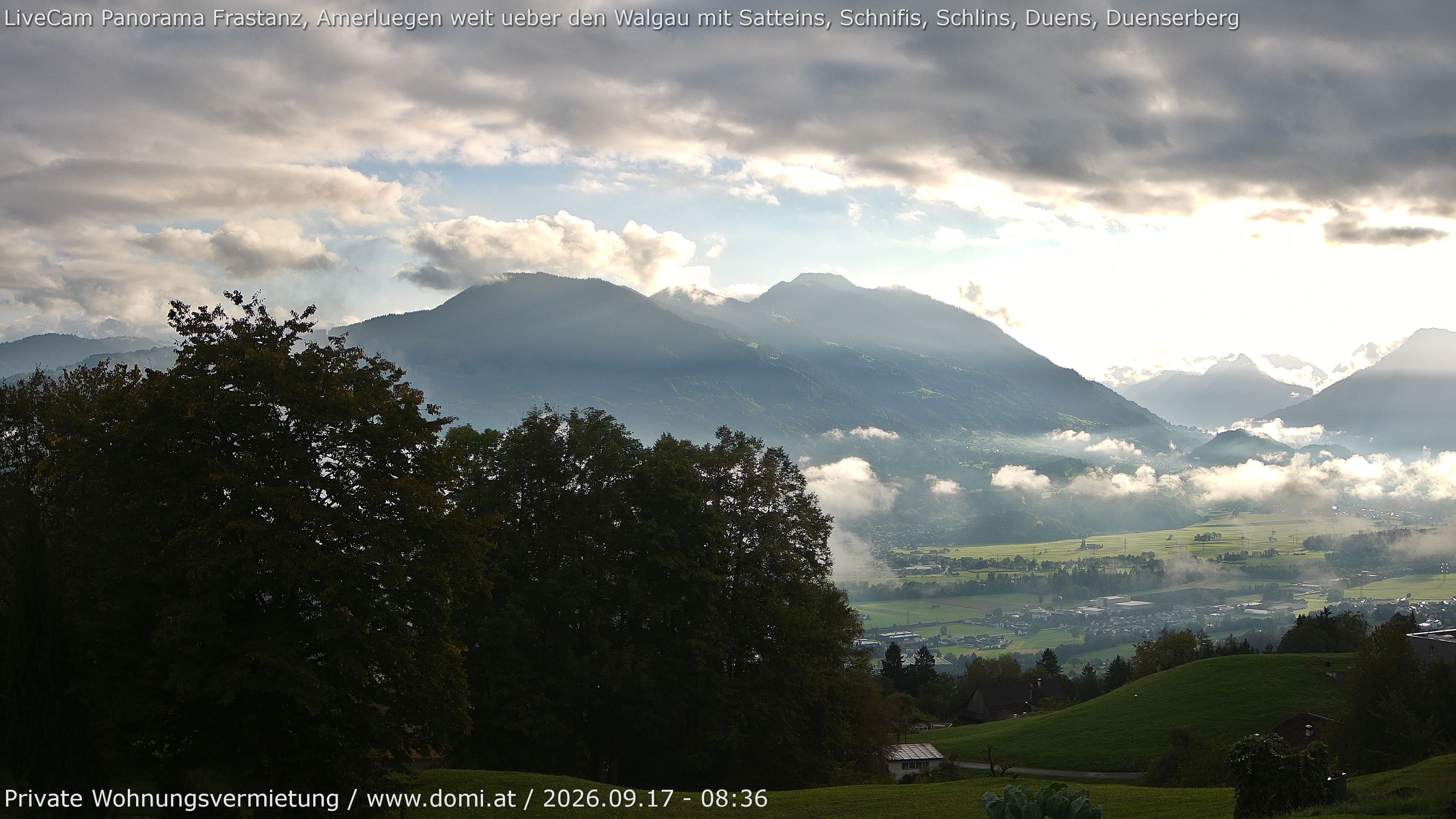 Archiv Foto Webcam Ausblick von Amerlügen bei Frastanz