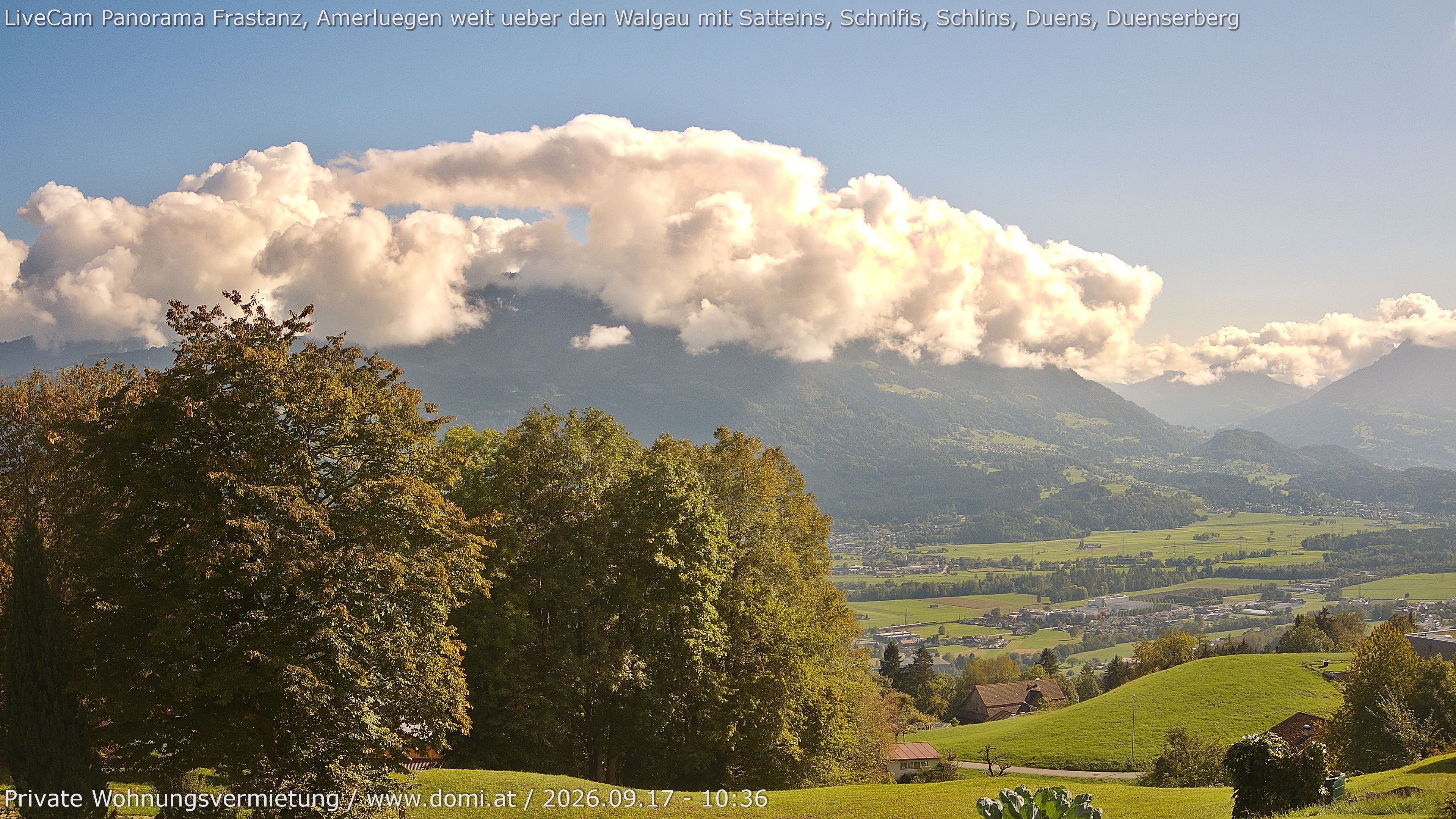 Archiv Foto Webcam Ausblick von Amerlügen bei Frastanz