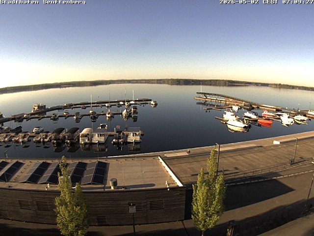 Archiv Foto Webcam Blick auf den Stadthafen und den Senftenberger See