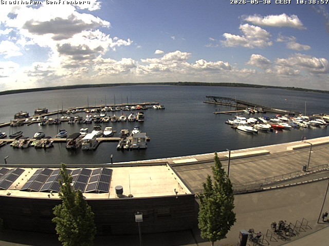 Archiv Foto Webcam Blick auf den Stadthafen und den Senftenberger See