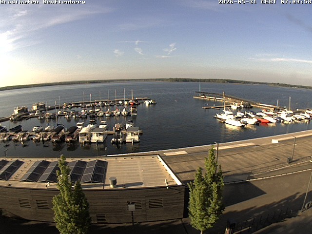 Archiv Foto Webcam Blick auf den Stadthafen und den Senftenberger See