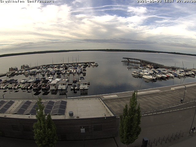 Archiv Foto Webcam Blick auf den Stadthafen und den Senftenberger See