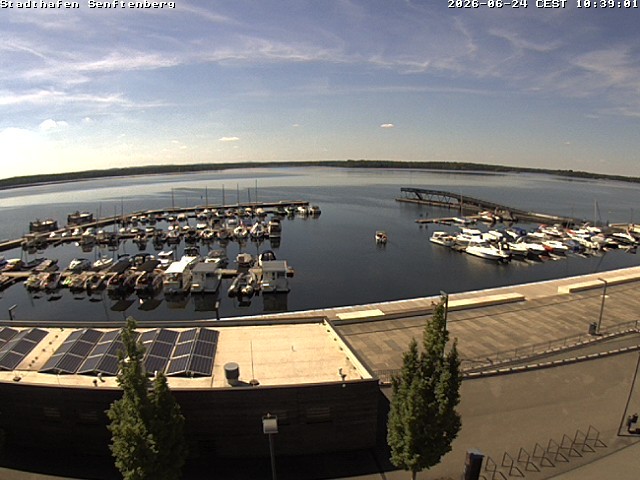 Archiv Foto Webcam Blick auf den Stadthafen und den Senftenberger See
