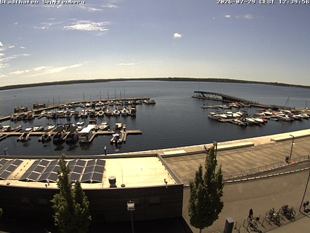 Archiv Foto Webcam Blick auf den Stadthafen und den Senftenberger See