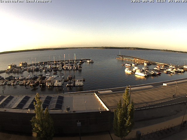 Archiv Foto Webcam Blick auf den Stadthafen und den Senftenberger See