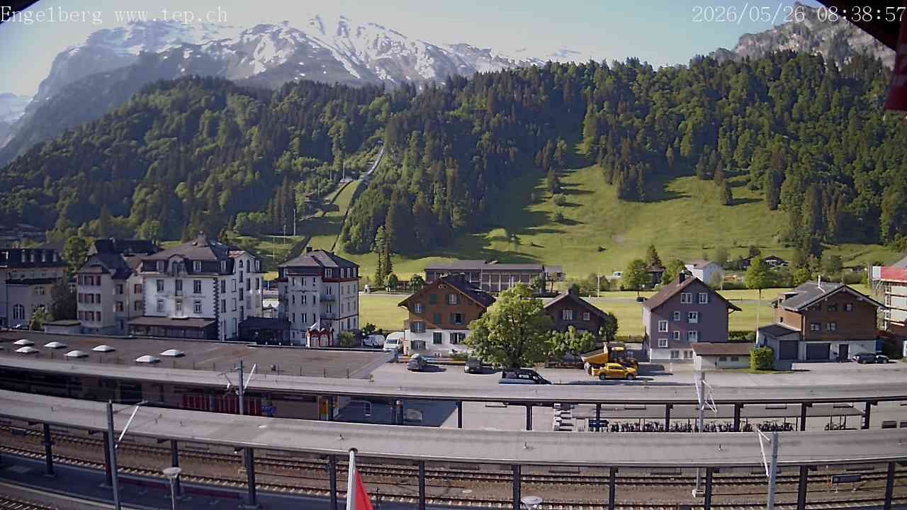 Archived image Webcam Engelberg: Train Station