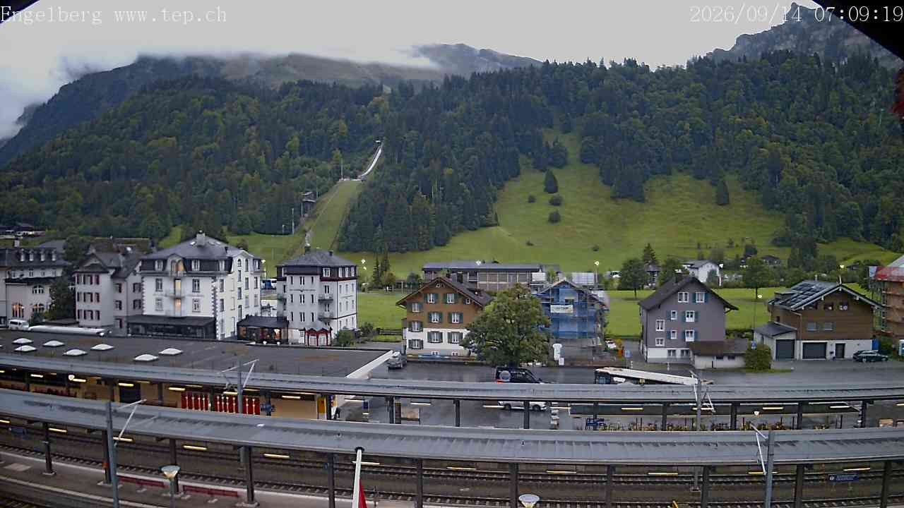 Archived image Webcam Engelberg: Train Station