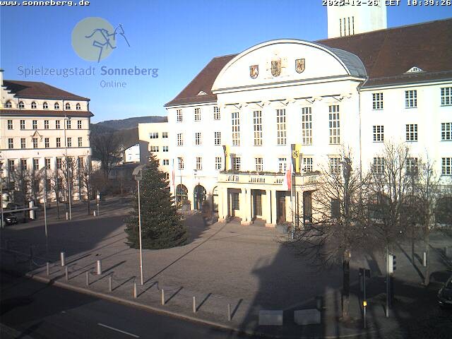 Archiv Foto Webcam Bahnhofplatz Sonneberg - Neues Rathaus