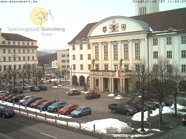 Archiv Foto Webcam Bahnhofplatz Sonneberg - Neues Rathaus