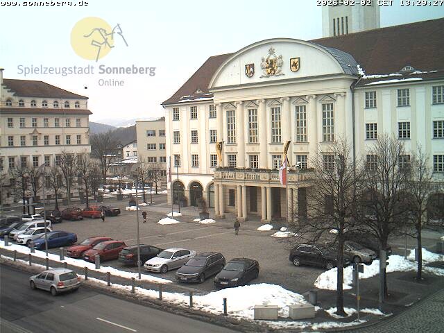 Archiv Foto Webcam Bahnhofplatz Sonneberg - Neues Rathaus