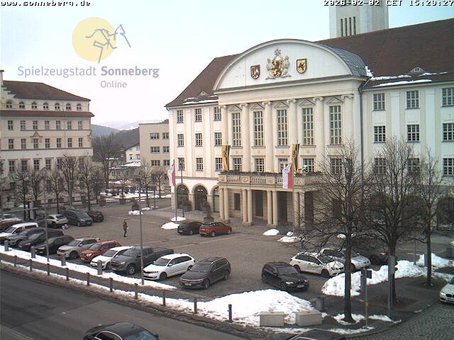 Archiv Foto Webcam Bahnhofplatz Sonneberg - Neues Rathaus