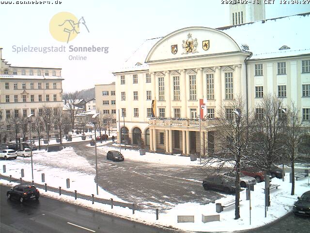 Archiv Foto Webcam Bahnhofplatz Sonneberg - Neues Rathaus