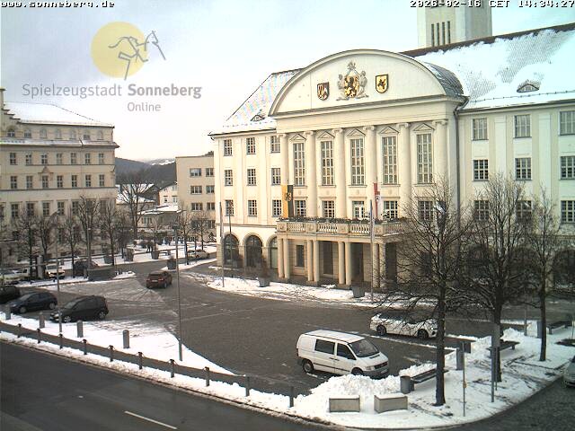 Archiv Foto Webcam Bahnhofplatz Sonneberg - Neues Rathaus