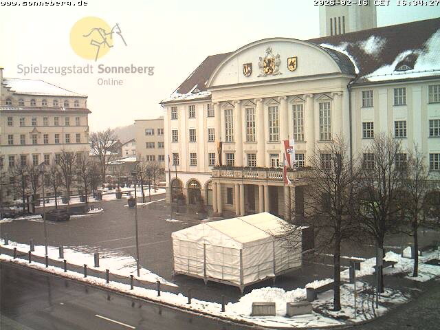 Archiv Foto Webcam Bahnhofplatz Sonneberg - Neues Rathaus