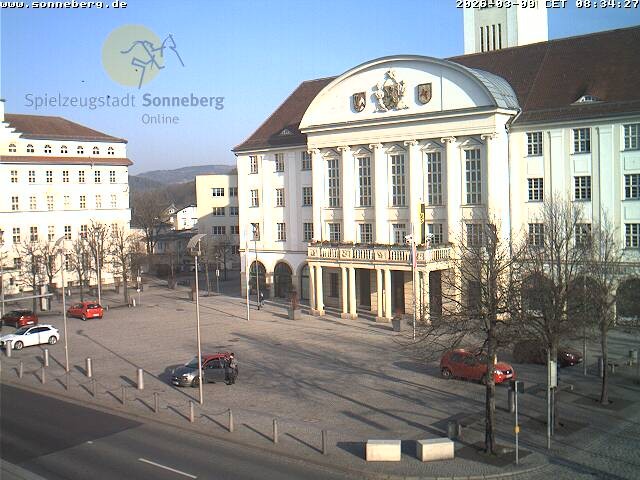 Archiv Foto Webcam Bahnhofplatz Sonneberg - Neues Rathaus