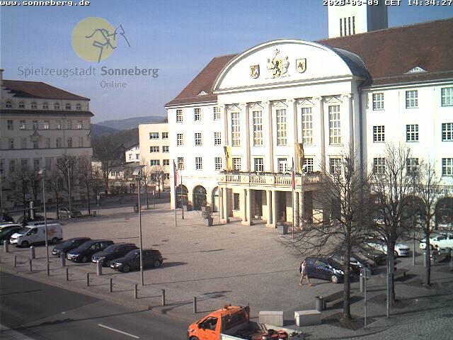 Archiv Foto Webcam Bahnhofplatz Sonneberg - Neues Rathaus