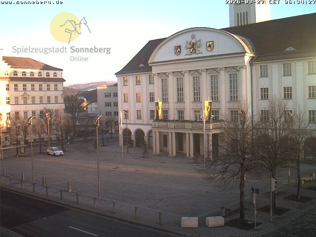 Archiv Foto Webcam Bahnhofplatz Sonneberg - Neues Rathaus