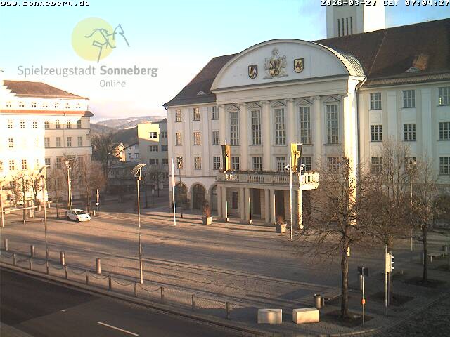 Archiv Foto Webcam Bahnhofplatz Sonneberg - Neues Rathaus
