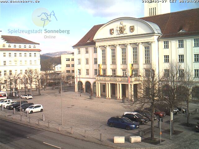 Archiv Foto Webcam Bahnhofplatz Sonneberg - Neues Rathaus