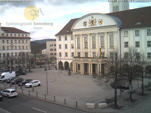 Archiv Foto Webcam Bahnhofplatz Sonneberg - Neues Rathaus