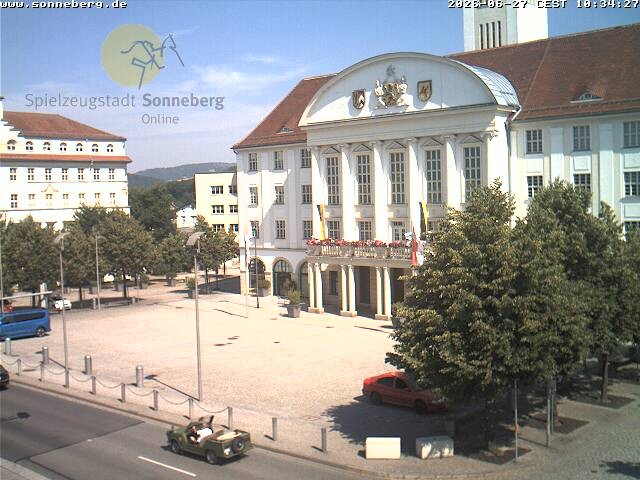 Archiv Foto Webcam Bahnhofplatz Sonneberg - Neues Rathaus