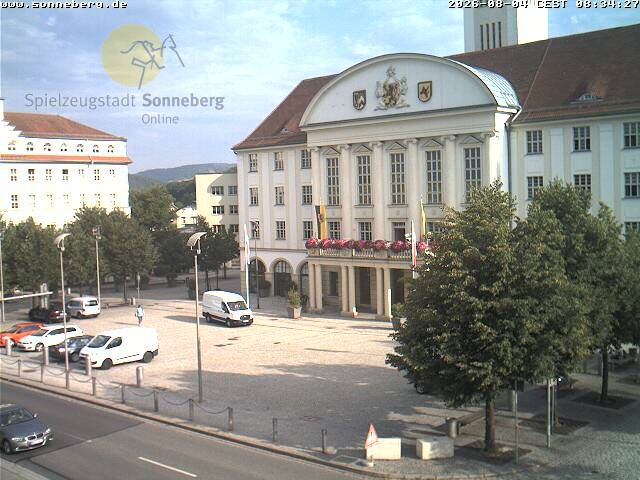 Archiv Foto Webcam Bahnhofplatz Sonneberg - Neues Rathaus