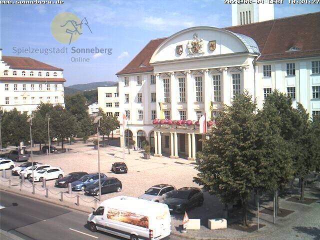 Archiv Foto Webcam Bahnhofplatz Sonneberg - Neues Rathaus
