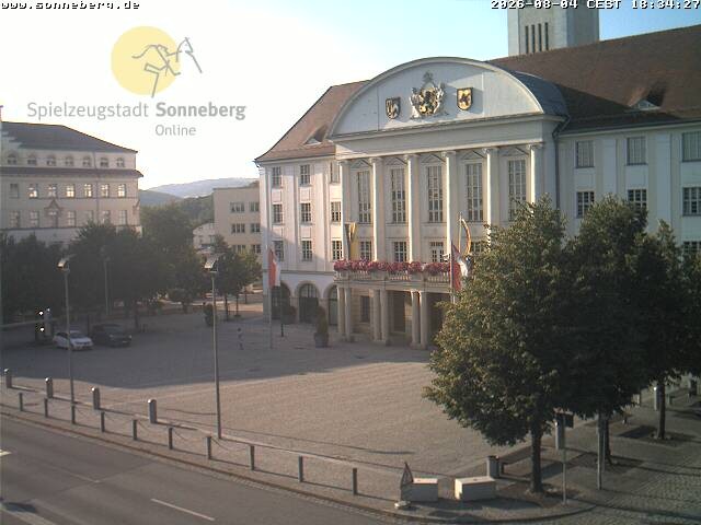 Archiv Foto Webcam Bahnhofplatz Sonneberg - Neues Rathaus
