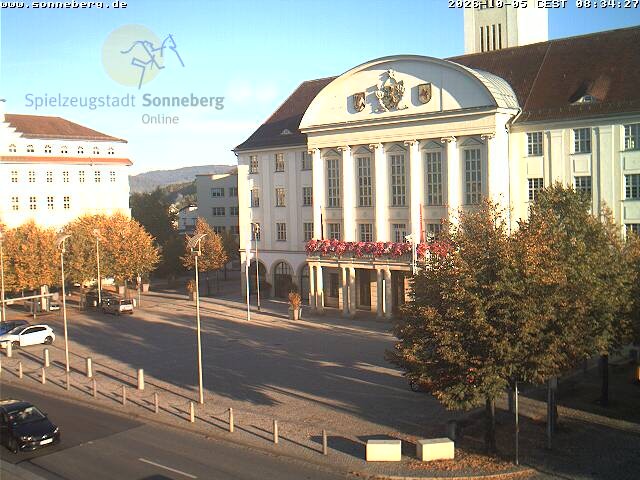 Archiv Foto Webcam Bahnhofplatz Sonneberg - Neues Rathaus