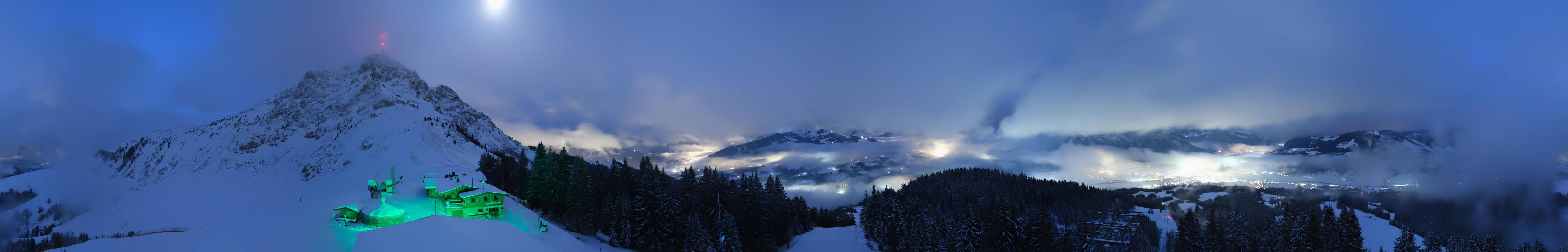 Archiv Foto Webcam St. Johann/Tirol: Blick von der Bergstation Harschbichl